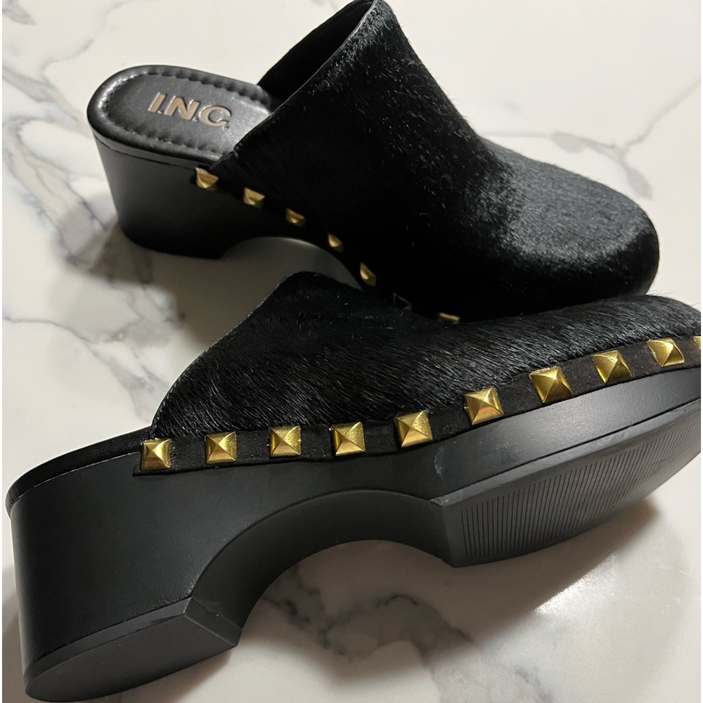 INC Calf Hair clogs